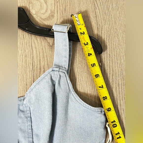 IRIS Basic Womens Denim Jumpsuit Blue Size M Belted Casual One Piece - Picture 11 of 16